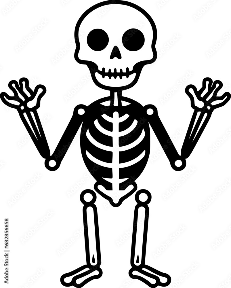 Skeleton - Black and White Isolated Icon - Vector illustration Skeleton - Black and White Isolated Icon - Vector illustration