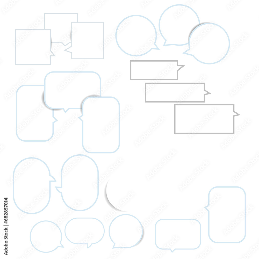 Fototapeta premium Set of white talking paper signs