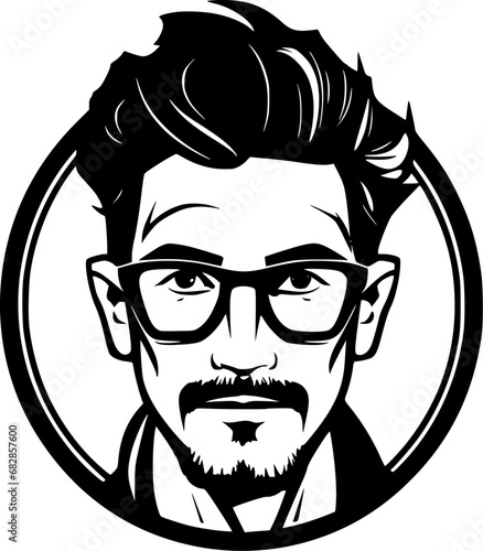 Teacher - Black and White Isolated Icon - Vector illustration