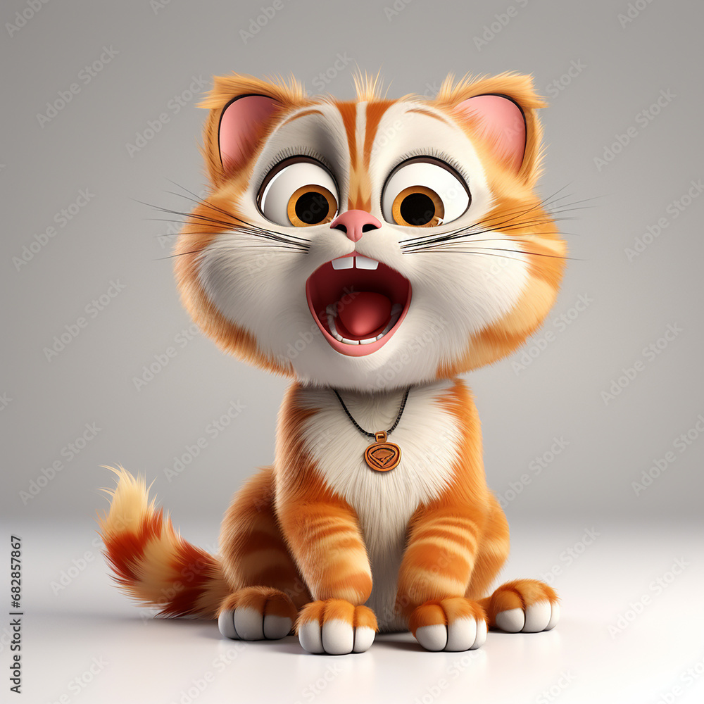 3d rendered photo of cat made with generative AI 3d rendered photo of cat made with generative AI