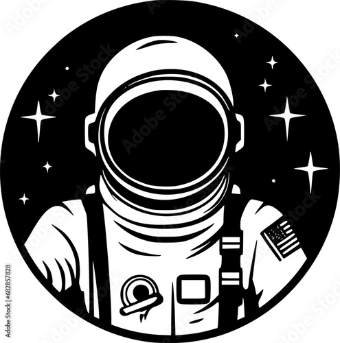 Astronaut - Minimalist and Flat Logo - Vector illustration