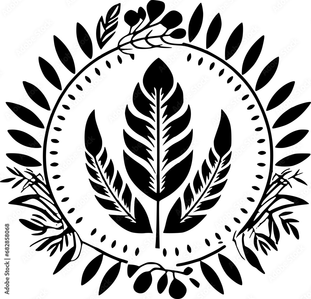 Fototapeta premium Boho | Black and White Vector illustration