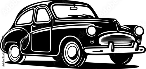 Car | Black and White Vector illustration photo