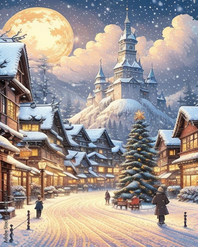 snowy town , christmas , xmas © 규일 김