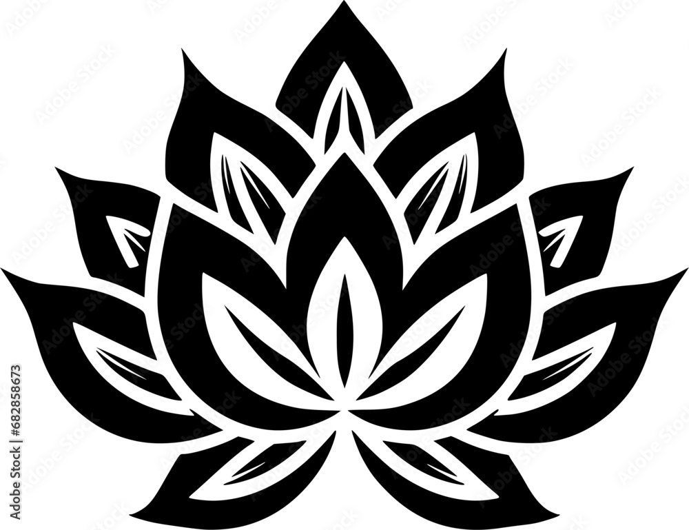 Flower - Black and White Isolated Icon - Vector illustration Flower - Black and White Isolated Icon - Vector illustration