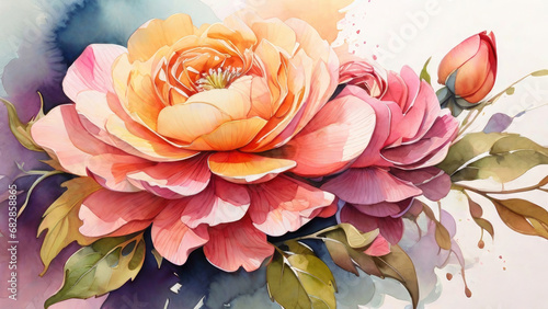 watercolor illustration of flowers