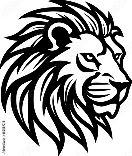 Lion - Black and White Isolated Icon - Vector illustration © CreativeOasis