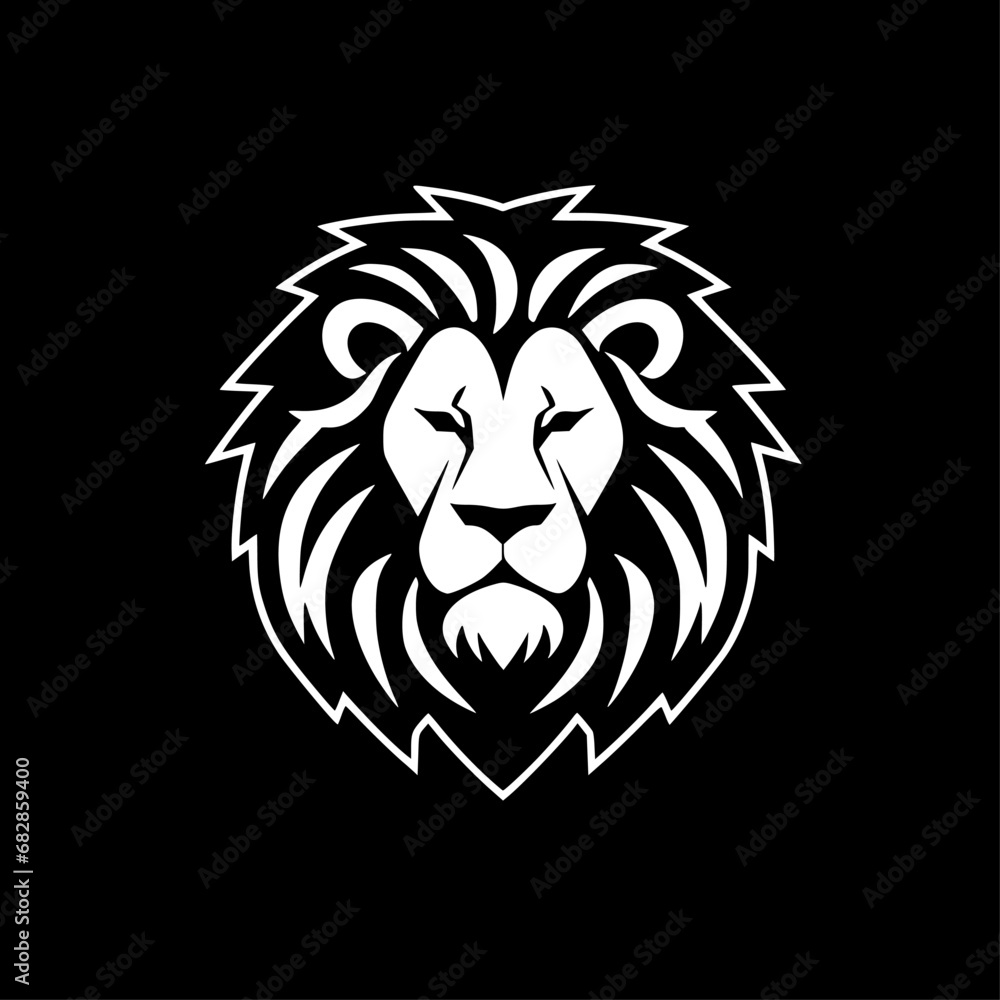 Lion | Black and White Vector illustration