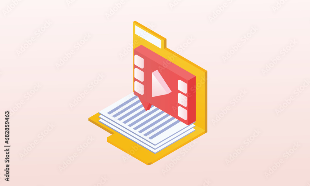 3d minimal folder and paper for management multimedia file, document efficient work on project plan concept. Image and video document minimal folder icon.on pastel pink background. 3d minimal folder and paper for management multimedia file, document efficient work on project plan concept. Image and video document minimal folder icon.on pastel pink background.