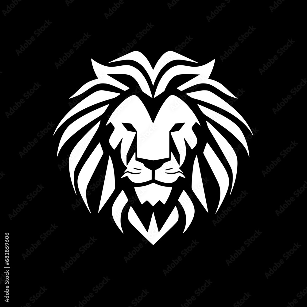 Obraz premium Lion | Black and White Vector illustration