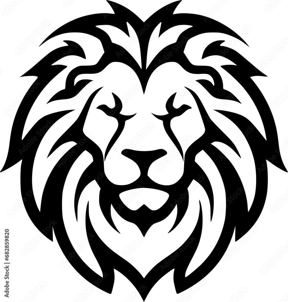 Lion - Black and White Isolated Icon - Vector illustration Lion - Black and White Isolated Icon - Vector illustration