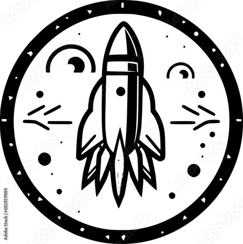 Rocket - Minimalist and Flat Logo - Vector illustration