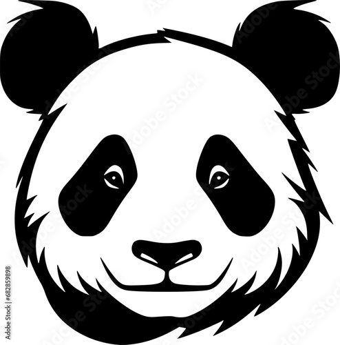 Panda - Black and White Isolated Icon - Vector illustration