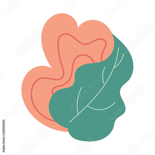 Decorative flower of flat set. Demonstration of the enchantment of pastel hues and the intrigue of abstract flower artistry in this captivating depiction. Vector illustration.