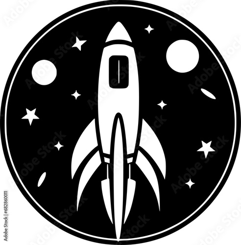 Rocket | Minimalist and Simple Silhouette - Vector illustration