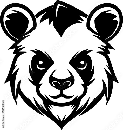 Panda - Black and White Isolated Icon - Vector illustration