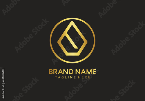 Minimal logo design vector template. Gold colour. Editable vectors. Icon symbol vector EPS 10.