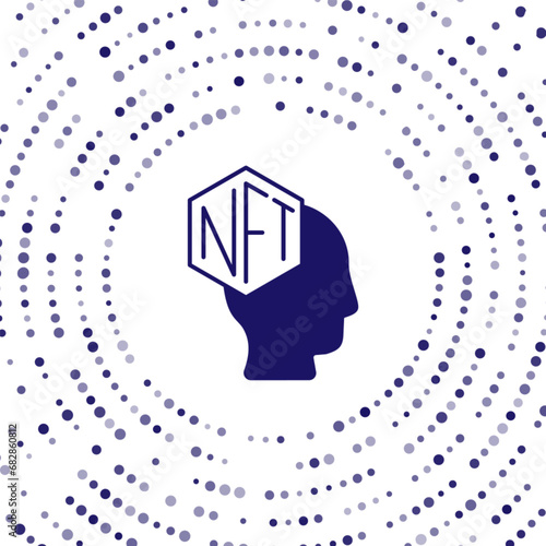 Blue NFT Digital crypto art icon isolated on white background. Non fungible token. Abstract circle random dots. Vector