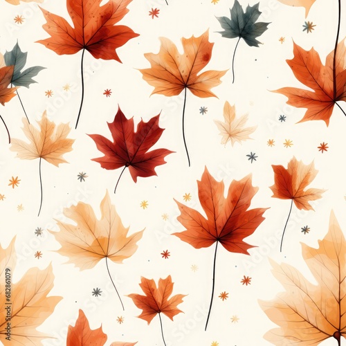 Seamless pattern with autumn leaves.