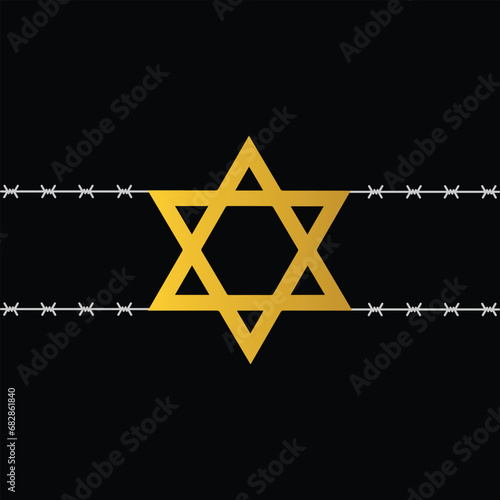 International Holocaust Remembrance Day vector. Star of David . January 27. Important day