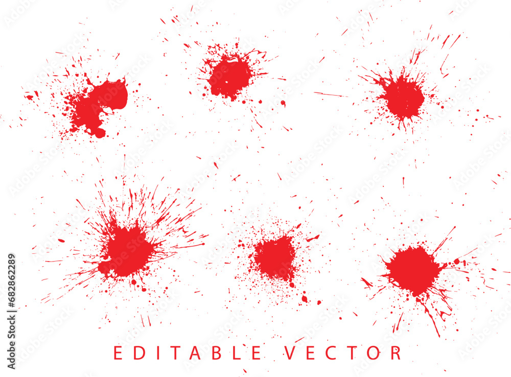 Red blood ink texture vector collection Red blood ink texture vector collection
