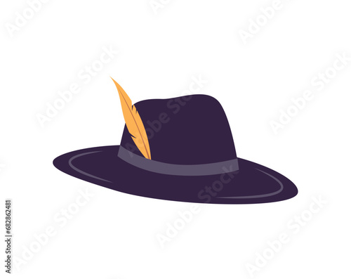 Cloth of flat cartoon set. This chic women's hat blends colorful style and innovative design. It's the perfect addition to ensemble, enhancing fashion-forward look with flair. Vector illustration.
