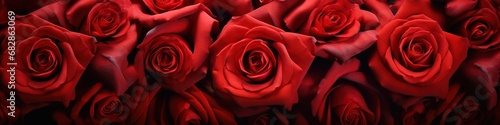 Red roses as a background or banner