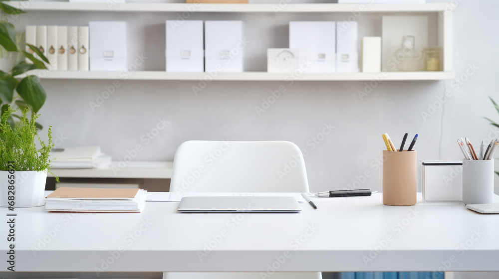 Desk in a modern office. Desk in a modern office.