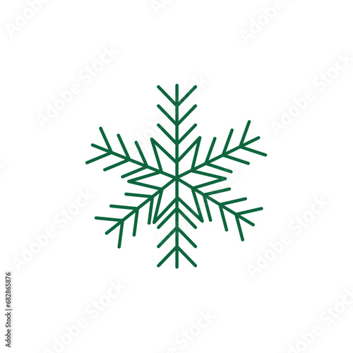 Christmas element of set in flat cartoon design. Snowflake with minimalist design captures the elegance and wonder of snowfall during the holiday season. Vector illustration.