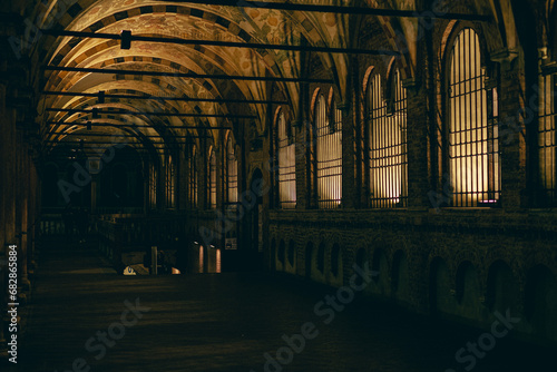 Palazzo della Ragione in Padua, Italy. Night lights. photo