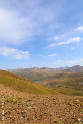 Fourth stage of Ak-Suu Traverse trek from Boz-Uchuk lake to Aylanysh Pass, Karakol, Kyrgyzstan