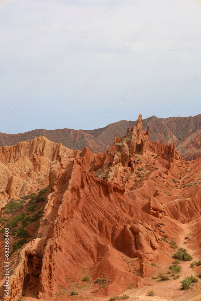 Fairytale Canyon Skazka located in Tosor next to Issyk-Kul lake, Kyrgyzstan Fairytale Canyon Skazka located in Tosor next to Issyk-Kul lake, Kyrgyzstan