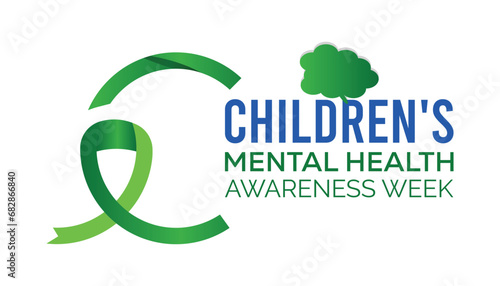 Vector illustration on the theme of Children's Mental Health awareness week observed each year during February.banner, Holiday, poster, card and background design.