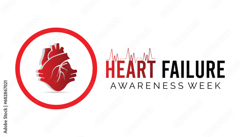 Vector illustration on the theme of Heart Failure awareness week observed each year during February.banner, Holiday, poster, card and background design. Vector illustration on the theme of Heart Failure awareness week observed each year during February.banner, Holiday, poster, card and background design.