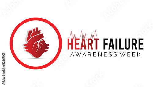 Vector illustration on the theme of Heart Failure awareness week observed each year during February.banner, Holiday, poster, card and background design.