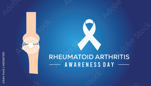 Vector illustration on the theme of Rheumatoid Arthritis Awareness Day observed each year during February.banner, Holiday, poster, card and background design.