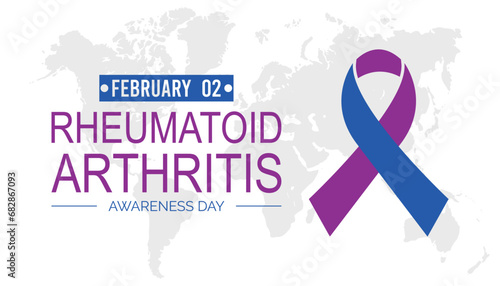 Vector illustration on the theme of Rheumatoid Arthritis Awareness Day observed each year during February.banner, Holiday, poster, card and background design.