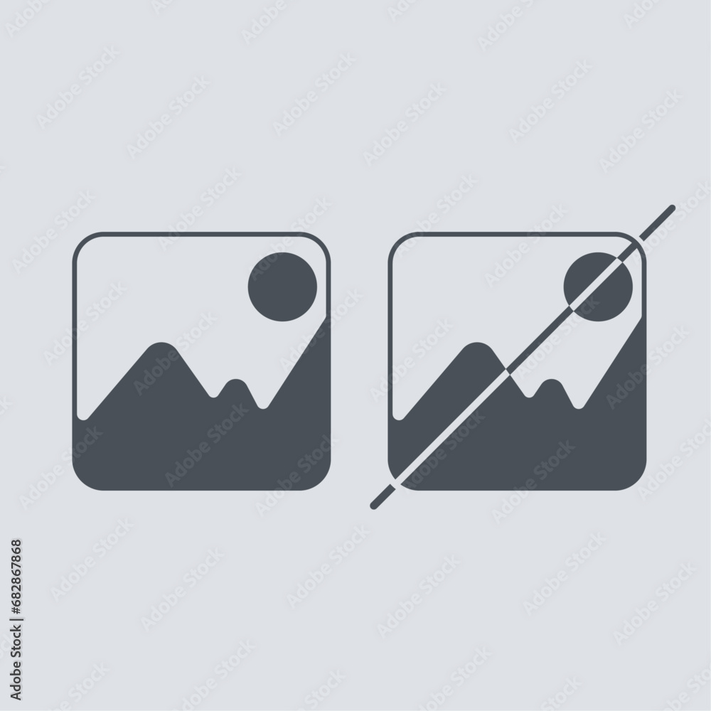 Photo and no photography vector icon Photo and no photography vector icon