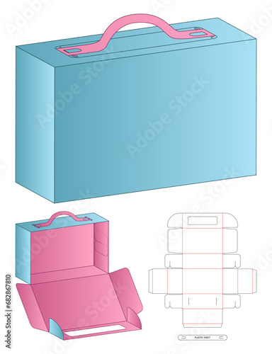 Box packaging die cut template design. 3d mock-up