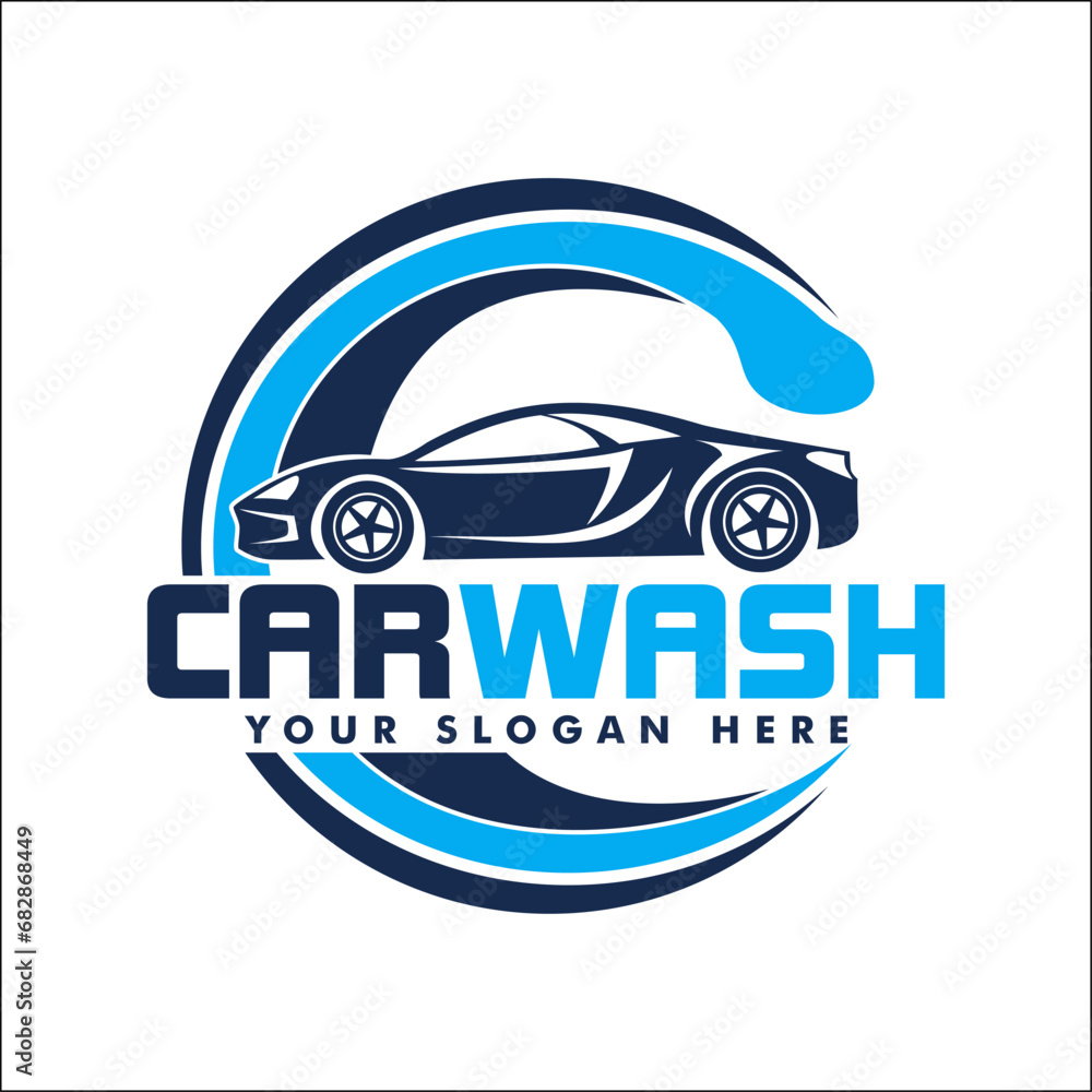 car wash logo business flat design isolated 
