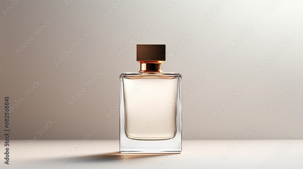 Maqueta de botella de un perfume. Generado por IA. - obrazy, fototapety, plakaty 