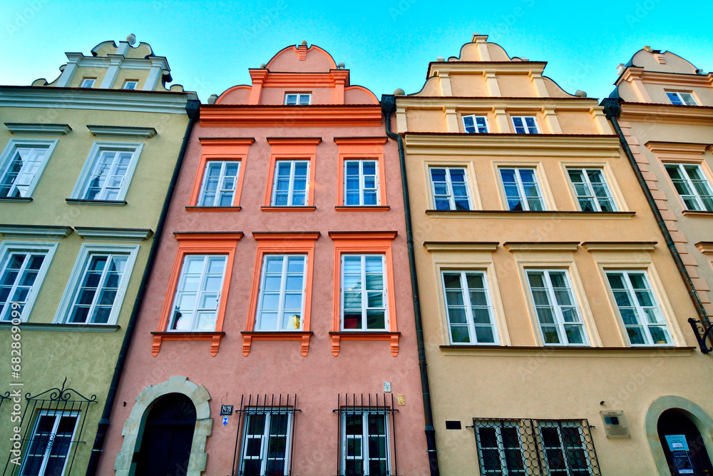 facades of townhouses, Kanonia Street, Kanonia square, Old Town - UNESCO World Heritage Site, Warsaw , Poland, Europe