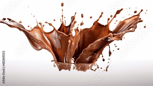 photography of Liquid chocolate flowing and splashing Ai Generative