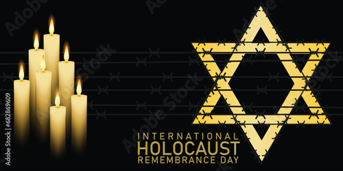 International Holocaust Remembrance Day vector. Star of David . January 27. Important day