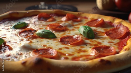 realistic pizza detailed Ai Generative