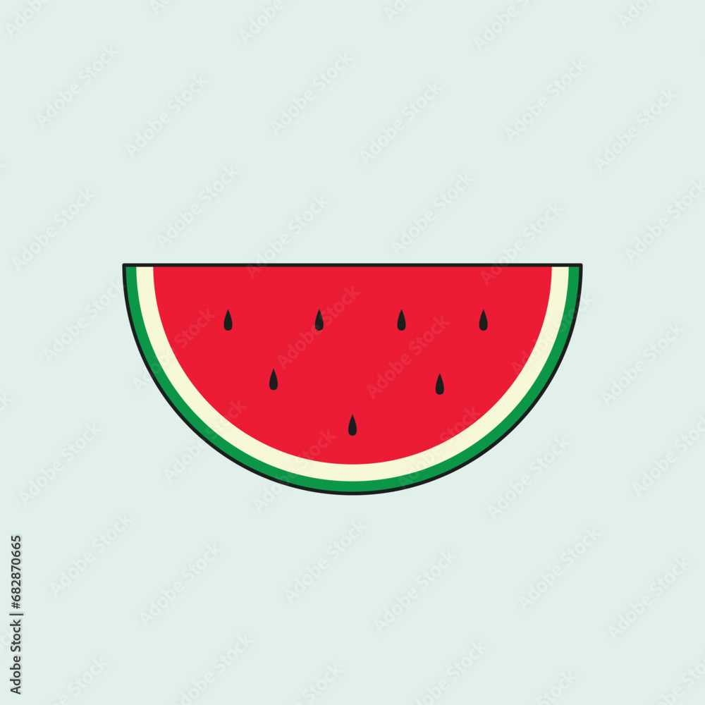 This vector avatar image of a watermelon combines red, black, white, and green colors, creating a delightful and colorful symbol. Its design merges elements from the Palestinian flag This vector avatar image of a watermelon combines red, black, white, and green colors, creating a delightful and colorful symbol. Its design merges elements from the Palestinian flag