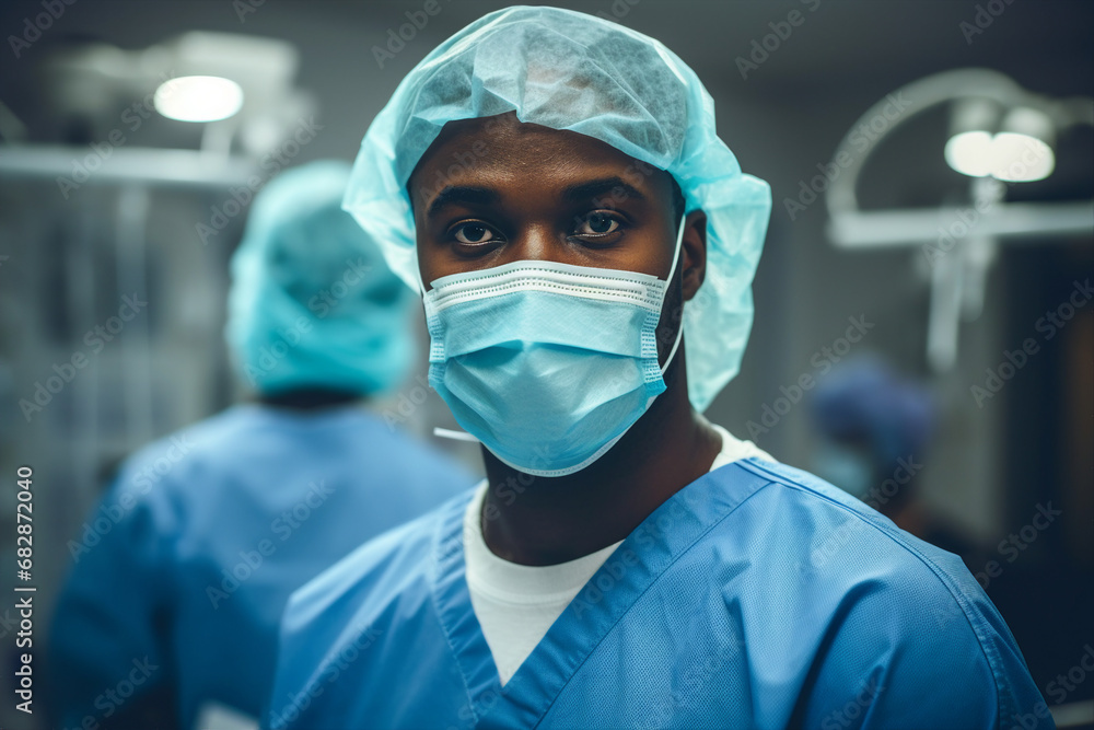 Generative AI portrait of young experienced doc medicine worker viral operation room clinic Generative AI portrait of young experienced doc medicine worker viral operation room clinic