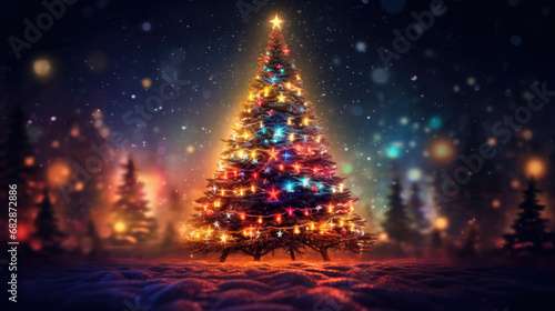 Wallpaper Mural A magical Christmas tree featuring glossy ornaments and a bokeh effect from the lights. Torontodigital.ca