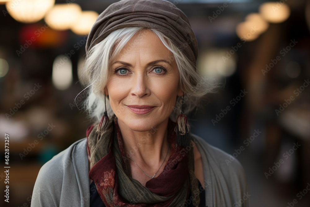 Generative AI technology picture women man cooking at local food market selling grocery fresh products Generative AI technology picture women man cooking at local food market selling grocery fresh products