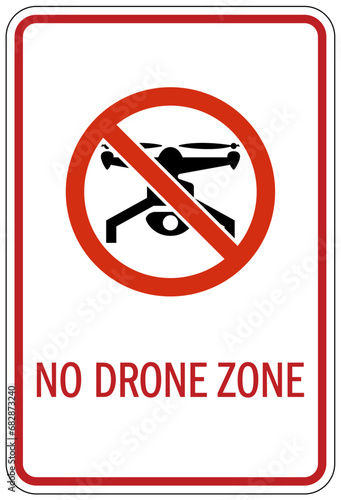 No drone warning sign no drone zone